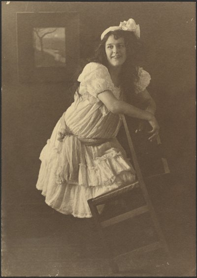 Portrait of a Young Woman with Chair by Louis Fleckenstein