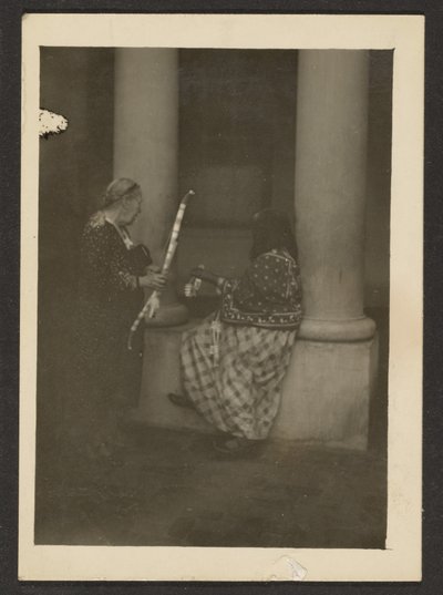 Two Figures Near Columns by Louis Fleckenstein