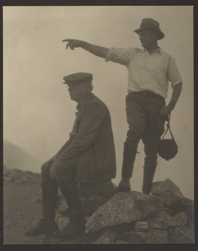 Two Men Looking Left, Old Baldy Peak by Louis Fleckenstein