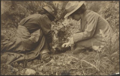 Two Women Working in a Garden by Louis Fleckenstein