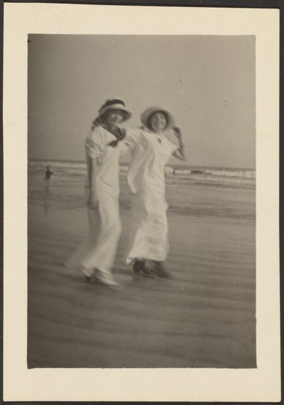 Woman in White Dresses on Beach by Louis Fleckenstein