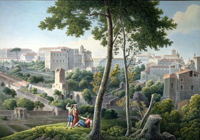 View of the Quirinal Hill in Rome, with the Villa Colonna in the Background by Louis Francois Cassas