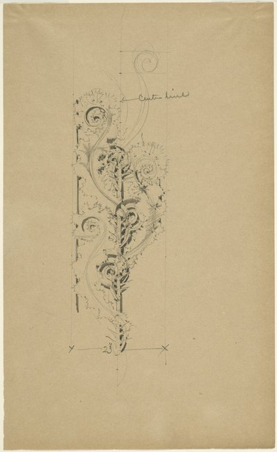 McVickers Theater: Sketch for Untitled Ornamental Band by Louis H. Sullivan