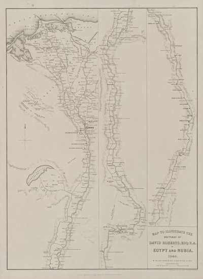 Egypt and Nubia, Volume III: Map to Illustrate the Sketches of David Roberts, Esq by Louis Haghe