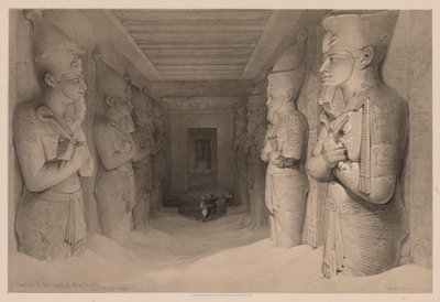 Egypt and Nubia: Volume I - No. 14, Interior of the Temple Aboo Simbel by Louis Haghe