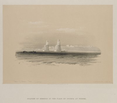 Egypt and Nubia, Volume I: Statues of Memnon, Thebes by Louis Haghe