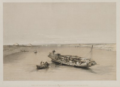 Egypt and Nubia, Volume I: View on the Nile Looking Towards the Pyramids of Dashour and Saccara by Louis Haghe