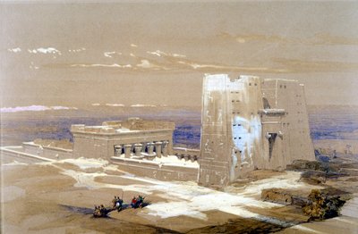 Sandstone Temple of Edfu, Dedicated to the Falcon-Headed God Horus, Egypt, 1838 by Louis Haghe