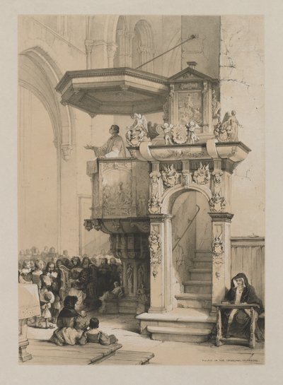 Sketches in Belgium and Germany, Volume I: Pulpit in the Cathedral of Treves by Louis Haghe