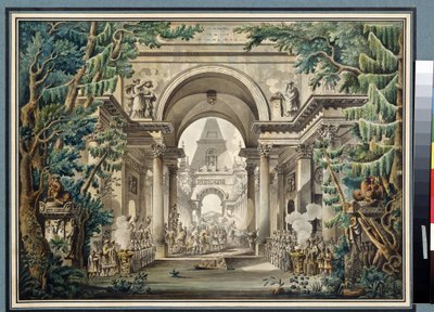 Procession in a Temple. Scenography for a Play by Louis Jean Desprez