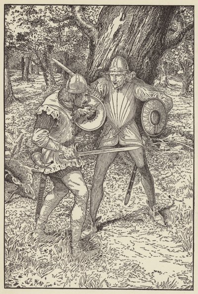 God-a-Mercy, Good Fellow, Quoth Robin, Fain Would I Know Thy Name by Louis John Rhead
