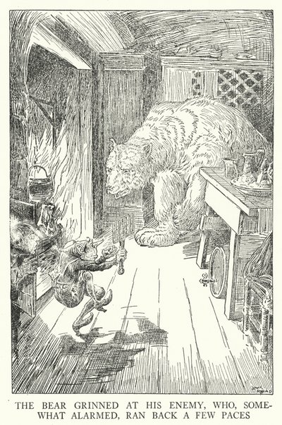 The Bear Grinned at His Enemy, Who, Somewhat Alarmed, Ran Back a Few Paces by Louis John Rhead