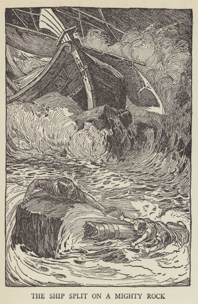 The ship split on a mighty rock by Louis John Rhead