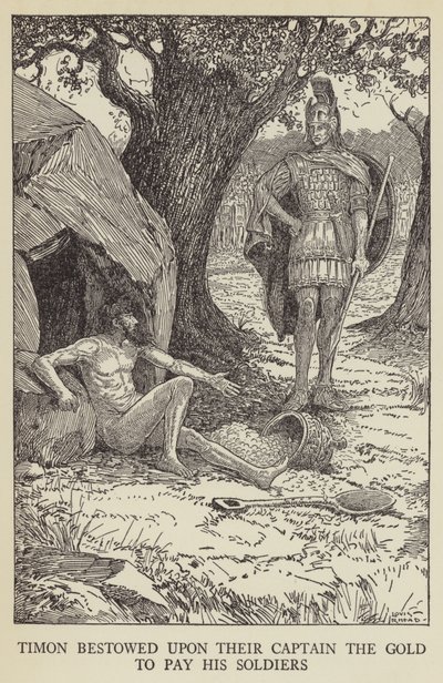 Timon bestowed upon their captain the gold to pay his soldiers by Louis John Rhead