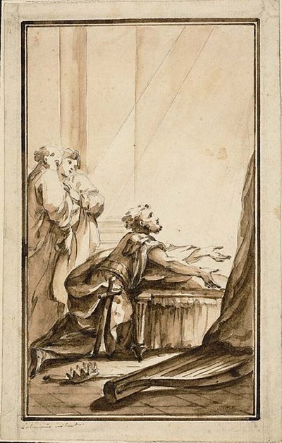 King David Kneeling in Penitence by Louis Joseph Le Lorrain