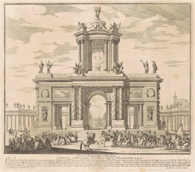 The Seconda Macchina for the Chinea of 1745: Triumphal Arch for the Return of King Charles of Bourbon to Naples by Louis Joseph Le Lorrain