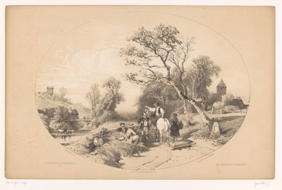 Rider Asking for Directions by the Road by Louis Julien Jacottet