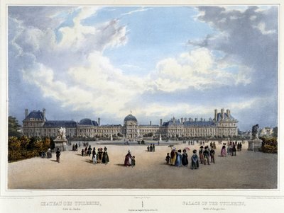View of the Palace and the Garden of the Tuileries - in Promenade dans Paris et ses environs by Jacottet and Benoist, Paris, c.1840 by Louis Julien Jacottet