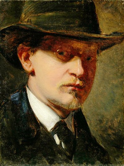 Self Portrait with Hat by Louis Kolitz