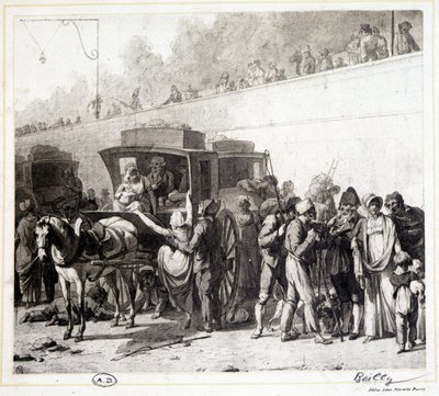 The Arrival of a Diligence (engraving) by Louis Leopold (after) Boilly