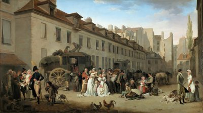 Arrival of the Stagecoach in the Courtyard of the Messageries by Louis Leopold Boilly