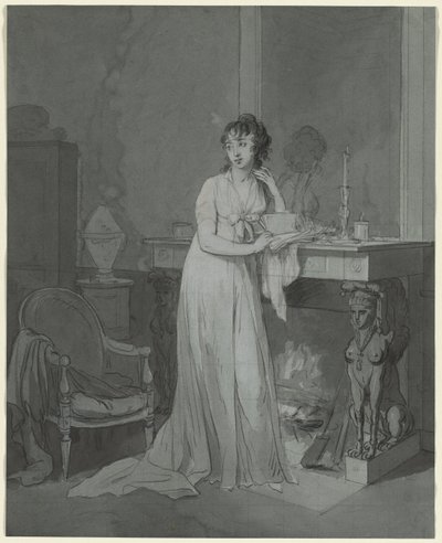 Woman in Front of a Fireplace by Louis Leopold Boilly