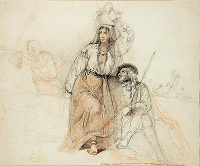Woman Bringing Provisions to Bohemians and Brigands by Louis Leopold Robert