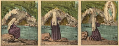 The Apparition of Virgin Mary in Lourdes by Louis Maitrejean