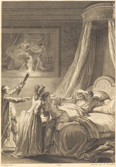 The Punished Gascon by Louis Michel Halbou and Antoine Jean Duclos after Jean Honoré Fragonard