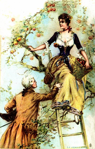 Picking: Publicity for the cacao Blooker 1874 by Louis Paul Pierre Dumont