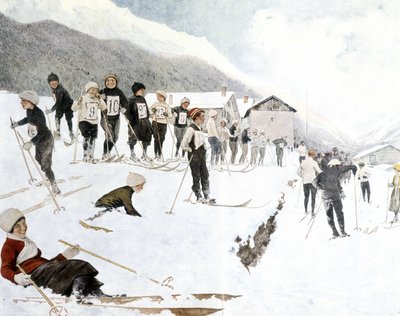 Ski lessons for children by Louis Remy Sabatier