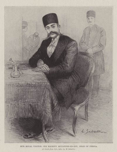 Our Royal Visitor, His Majesty Muzaffer-ed-Din, Shah of Persia by Louis Remy Sabattier