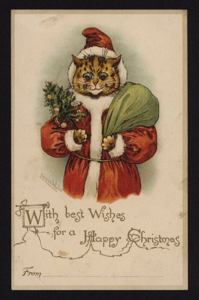 louis wain christmas cat prints