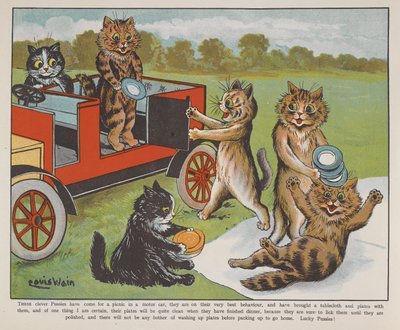 Cats Preparing for a Picnic by Louis Wain