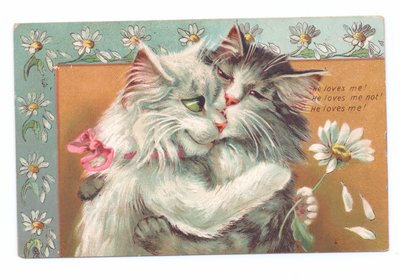 Two Cats Hugging Each Other, c.1910 by Louis Wain