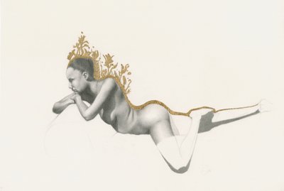 Contemplative Gold Figure by Lourens Joubert