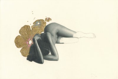 Golden Floral Nude by Lourens Joubert