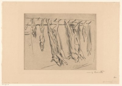 Slaughtered Pigs by Lovis Corinth (signed by artist)