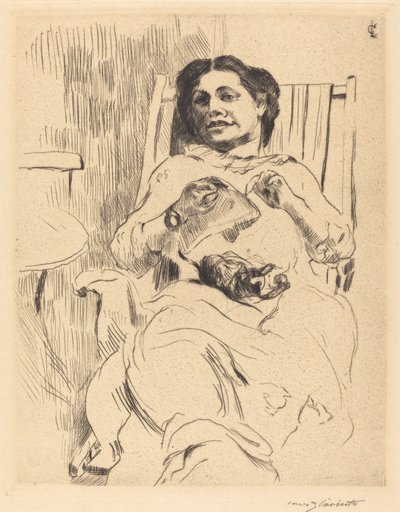 Woman with Needlework by Lovis Corinth