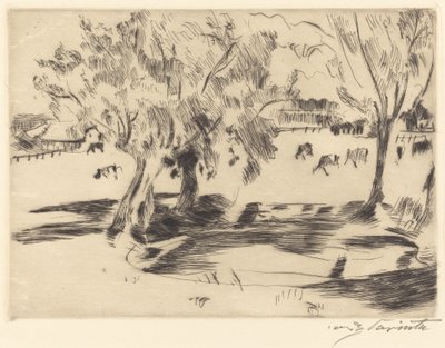 Landscape with Cows by Lovis Corinth