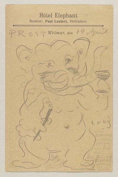 Lovis Corinth to Carl Strathmann: Postcard, Postmarked April 20, 1905 by Lovis Corinth