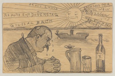 Lovis Corinth to Carl Strathmann: Postcard, Postmarked June 22, 1898 by Lovis Corinth
