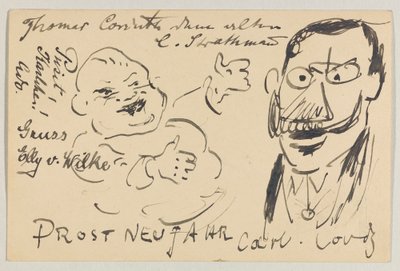 Lovis Corinth to Carl Strathmann: Postcard, Postmarked December 27, 1904 by Lovis Corinth