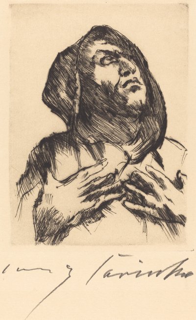 Monk Gazing Upward by Lovis Corinth