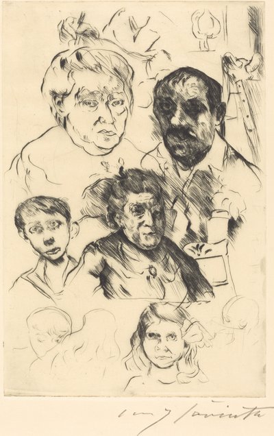 Assorted Heads and Self-Portrait, 1915 by Lovis Corinth