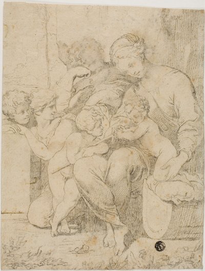 Holy Family with the Infant Saint John the Baptist and Angels by Lubin Baugin