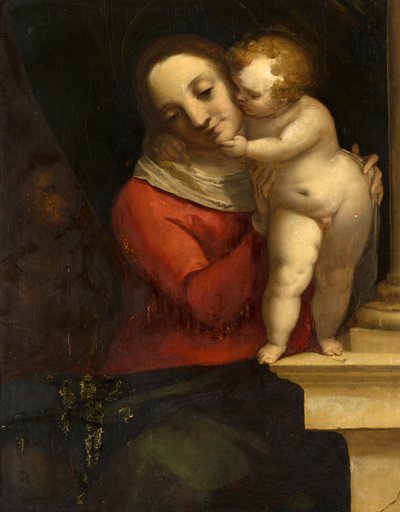 Madonna and Child, with John the Baptist by Luca Cambiaso