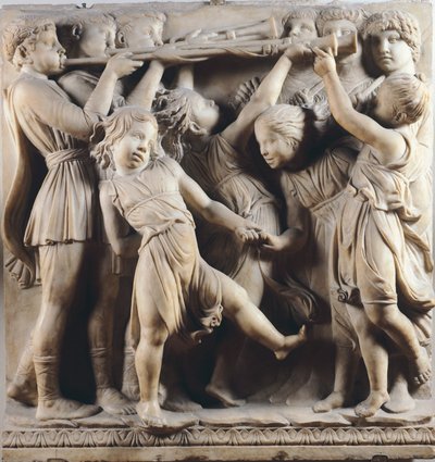 Children and Cherubs Dancing, Singing and Playing (detail) by Luca Della Robbia