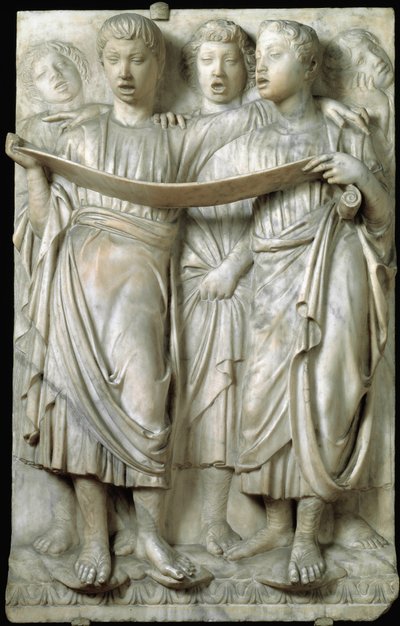 La Cantoria or Children Singing in Choir (Marble Relief by Luca della Robbia, c.1400-1482, Quattrocento) by Luca Della Robbia