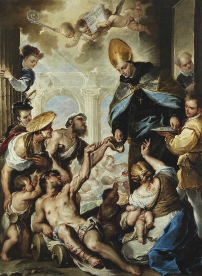 Saint Thomas of Villanova Giving Alms to the Poor, ca 1658 by Luca Giordano